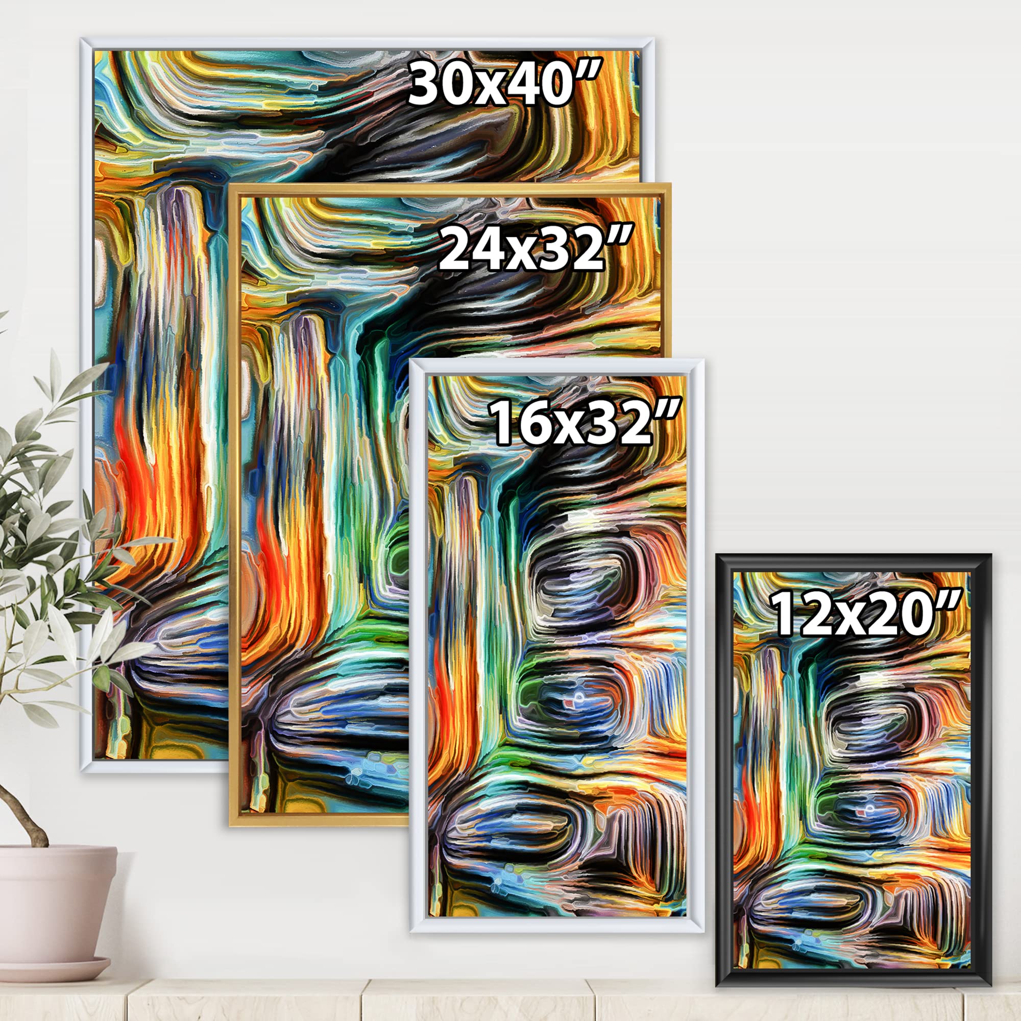 Amazon.com: DesignQ Colour Fusion VII - Modern Framed Canvas Wall